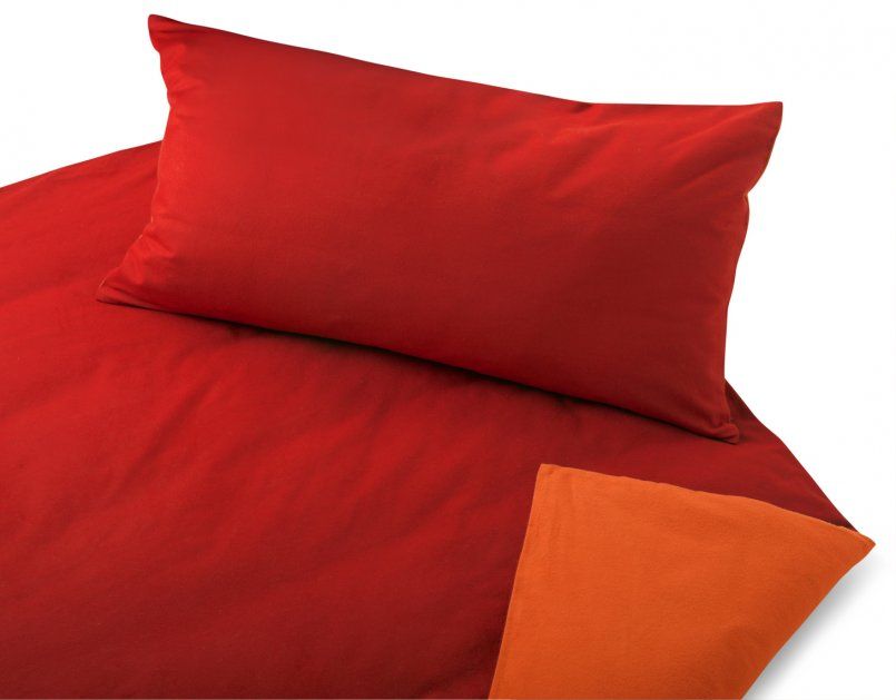 Edelbiber Bettwäsche - dunkelrot/orange
