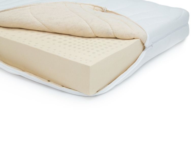 (R614) Naturlatex Deluxe 14cm im Bio-Satin Bezug, 100x200cm