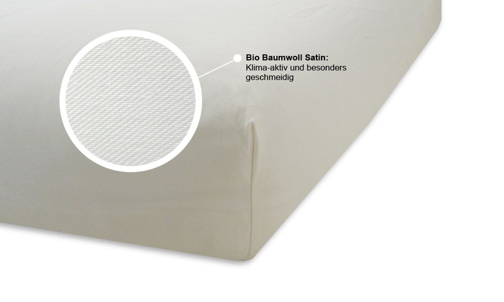 Spannbetttuch Satin, Bio