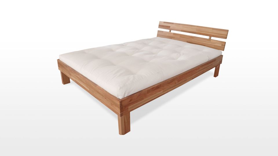 Bett Jule - stabiles Bettgestell für alle Matratzen-Typen. Futon und Lattenrost nicht im Lieferumfang enthalten.